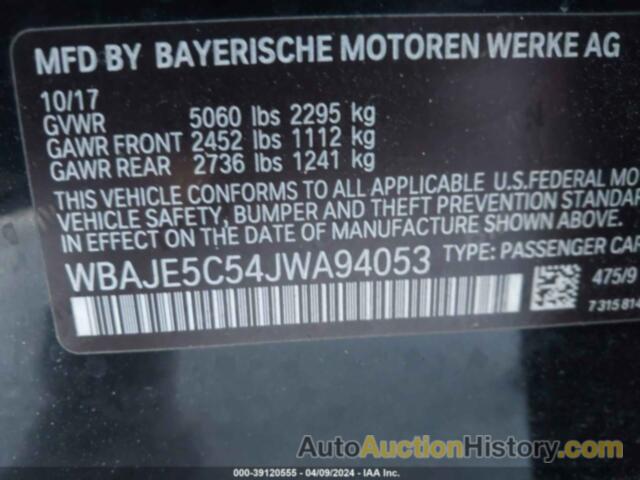 BMW 540I, WBAJE5C54JWA94053
