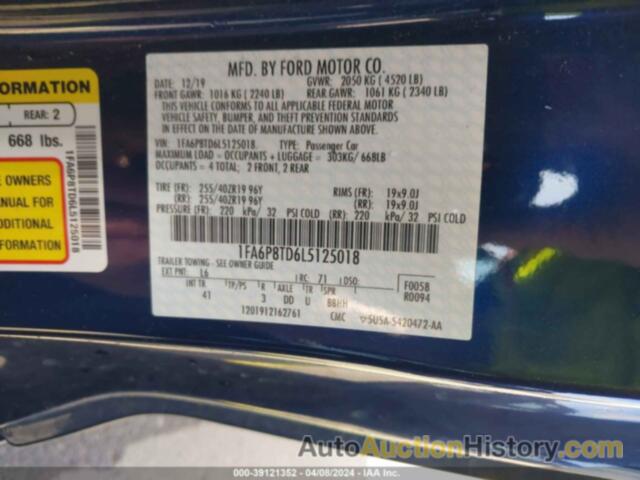 FORD MUSTANG ECOBOOST PREMIUM FASTBACK, 1FA6P8TD6L5125018