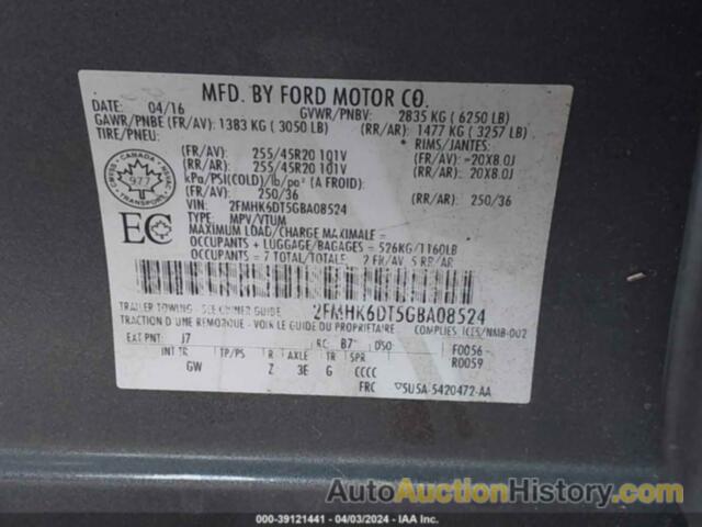 FORD FLEX LIMITED, 2FMHK6DT5GBA08524