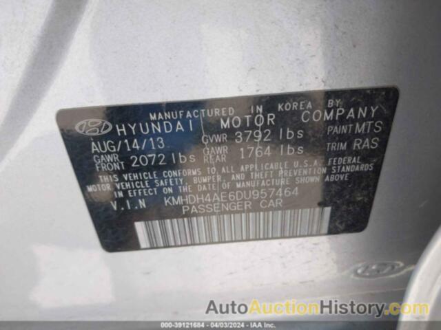 HYUNDAI ELANTRA GLS, KMHDH4AE6DU957464