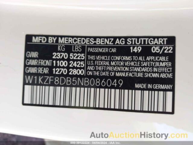 MERCEDES-BENZ E 350 350, W1KZF8DB5NB086049