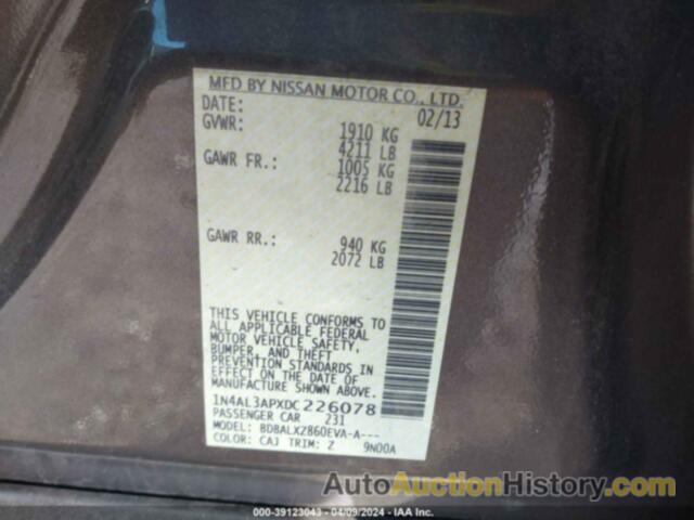 NISSAN ALTIMA 2.5 SL, 1N4AL3APXDC226078