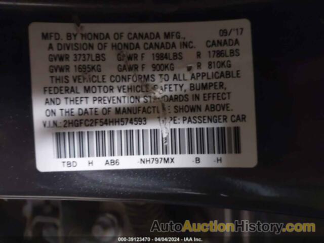 HONDA CIVIC SEDAN LX, 2HGFC2F54HH574593