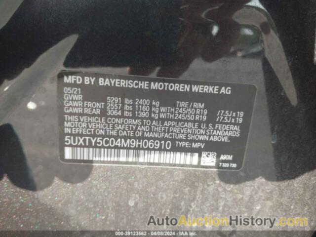 BMW X3 XDRIVE30I, 5UXTY5C04M9H06910