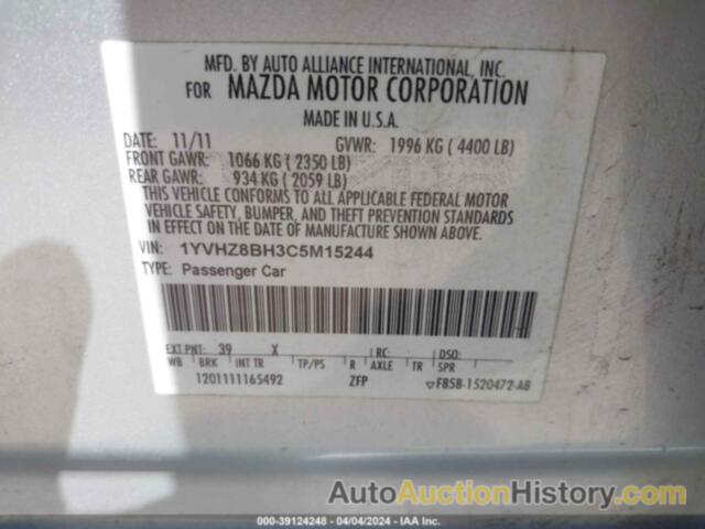 MAZDA MAZDA6 I, 1YVHZ8BH3C5M15244