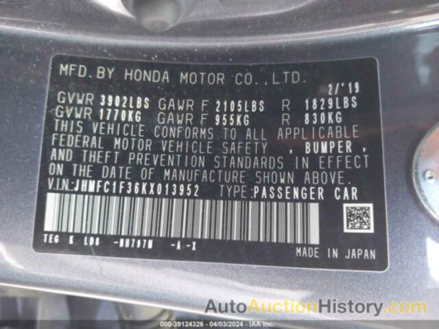 HONDA CIVIC EX, JHMFC1F36KX013952