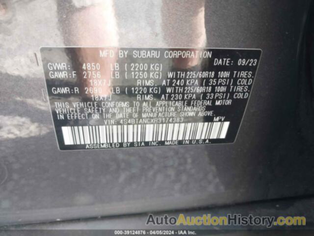 SUBARU OUTBACK LIMITED, 4S4BTANCXR3174383