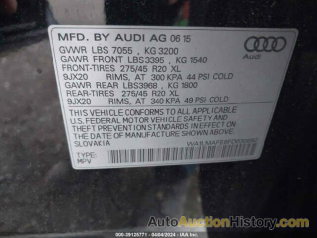 AUDI Q7 3.0 TDI PREMIUM, WA1LMAFE8FD030692