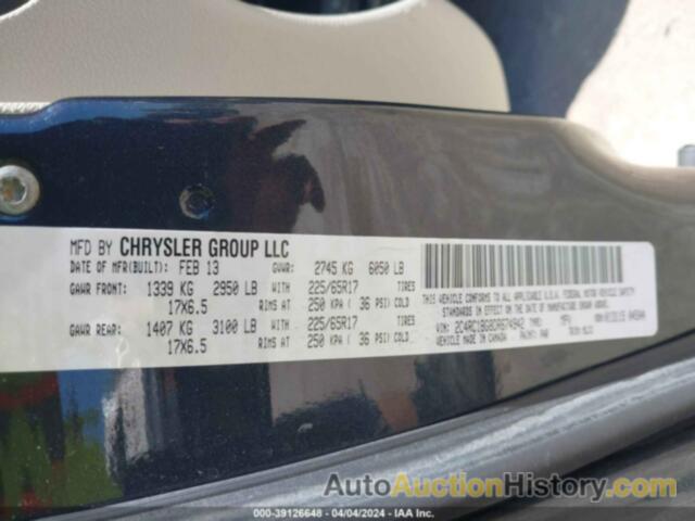 CHRYSLER TOWN & COUNTRY TOURING, 2C4RC1BG8DR674942