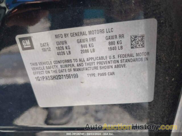 CHEVROLET CRUZE LS AUTO, 1G1PA5SH2D7156199