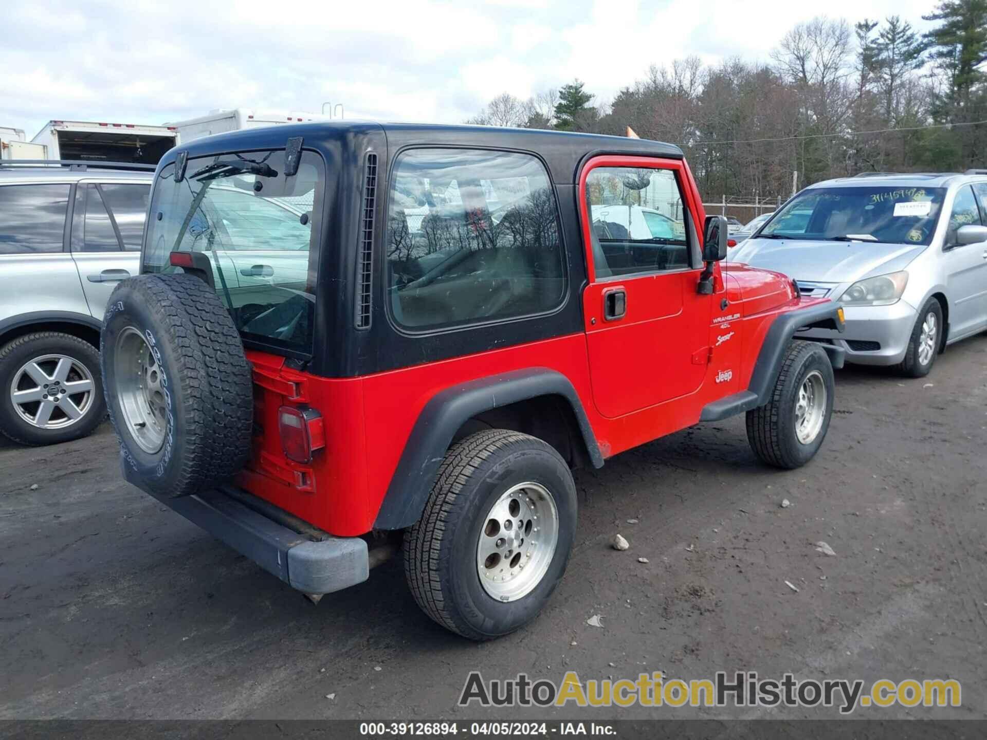 JEEP WRANGLER SPORT, 1J4FA49S4YP770380