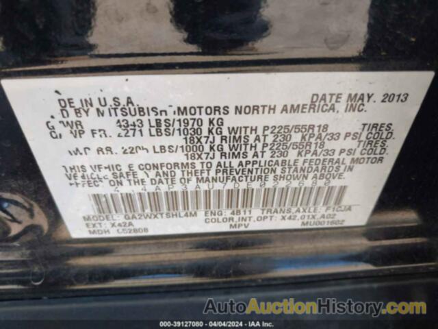 MITSUBISHI OUTLANDER SPORT ES, 4A4AP3AU7DE022680