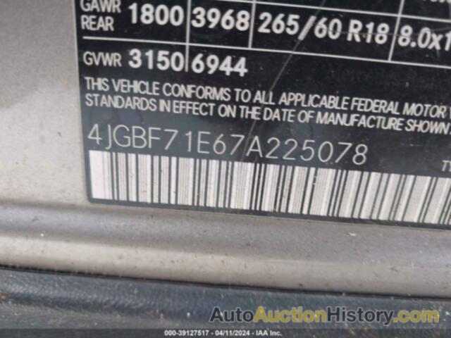 MERCEDES-BENZ GL 450 4MATIC, 4JGBF71E67A225078