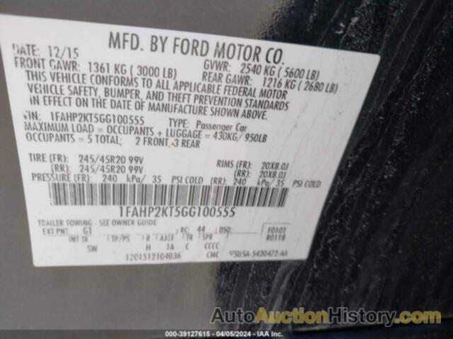 FORD TAURUS SHO, 1FAHP2KT5GG100555