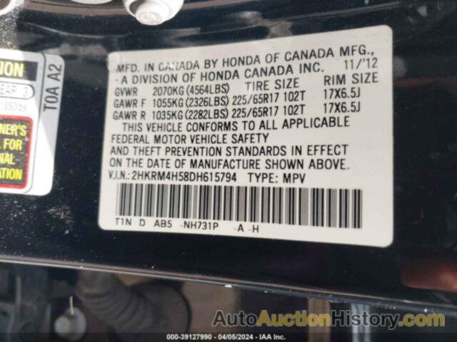 HONDA CR-V EX, 2HKRM4H58DH615794