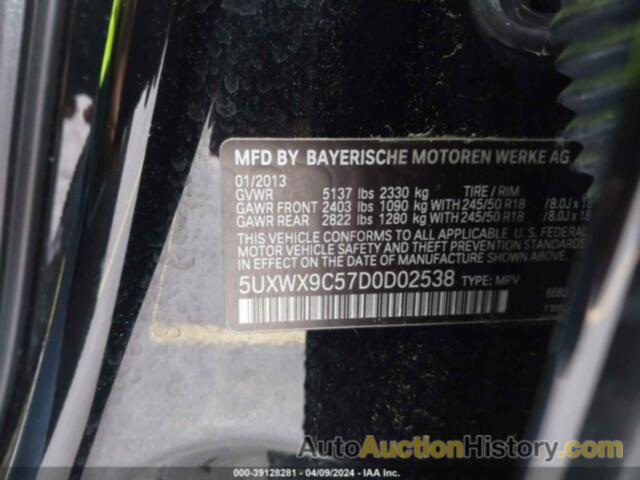 BMW X3 XDRIVE28I, 5UXWX9C57D0D02538