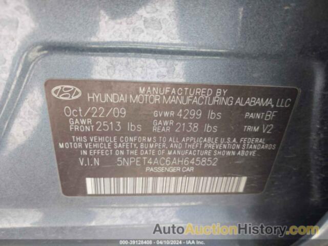 HYUNDAI SONATA GLS, 5NPET4AC6AH645852