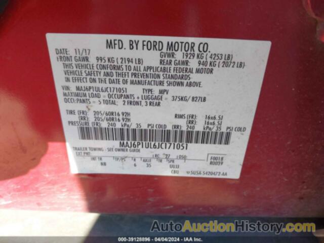 FORD ECOSPORT SE, MAJ6P1UL6JC171051