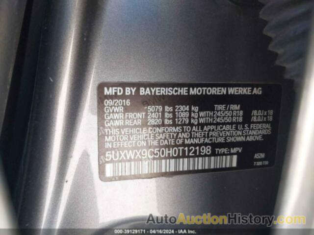 BMW X3 XDRIVE28I, 5UXWX9C50H0T12198