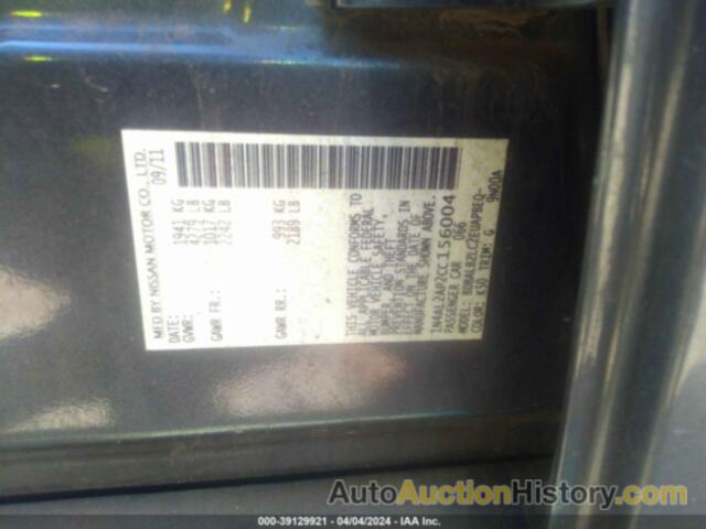 NISSAN ALTIMA 2.5 S, 1N4AL2AP2CC156004