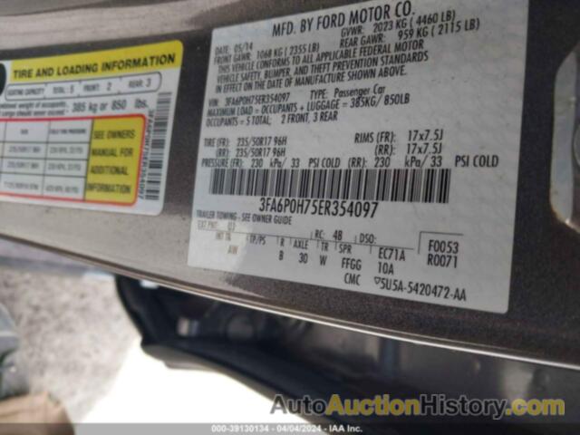 FORD FUSION SE, 3FA6P0H75ER354097