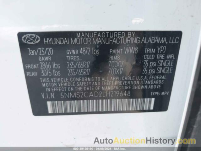 HYUNDAI SANTA FE SE, 5NMS2CAD2LH219648