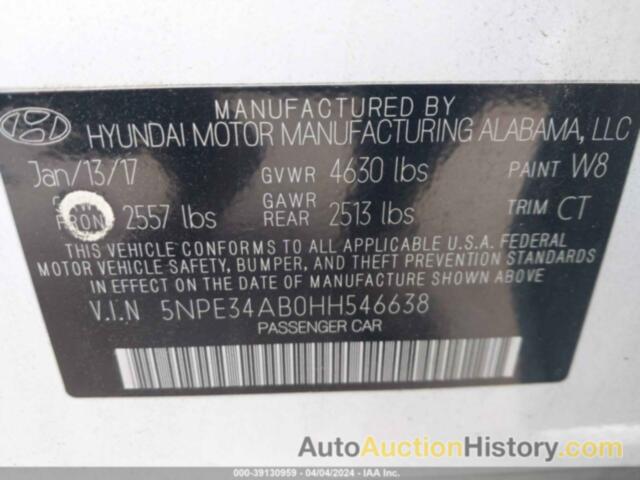 HYUNDAI SONATA SPORT/LIMITED, 5NPE34AB0HH546638