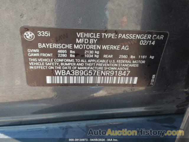 BMW 335I XDRIVE, WBA3B9G57ENR91847