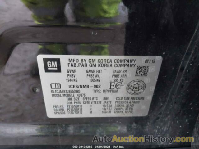 BUICK ENCORE PREFERRED, KL4CJASB7JB650880