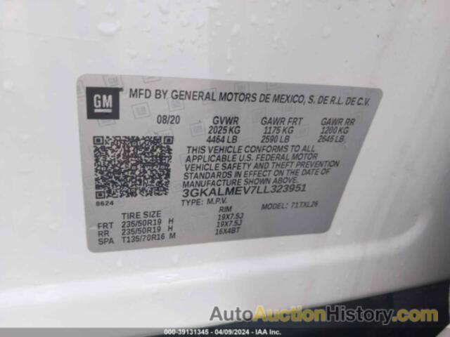 GMC TERRAIN FWD SLE, 3GKALMEV7LL323951