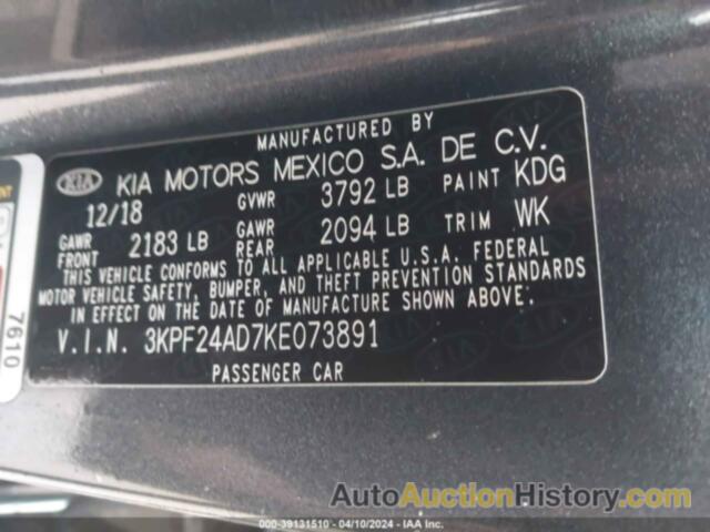 KIA FORTE LXS, 3KPF24AD7KE073891