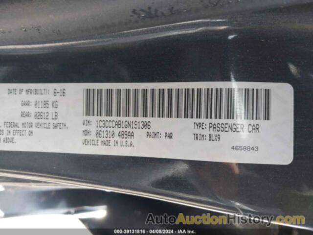 CHRYSLER 200 LIMITED PLATINUM, 1C3CCCAB1GN191306