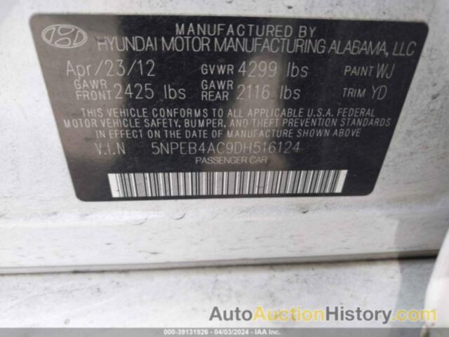 HYUNDAI SONATA GLS, 5NPEB4AC9DH516124