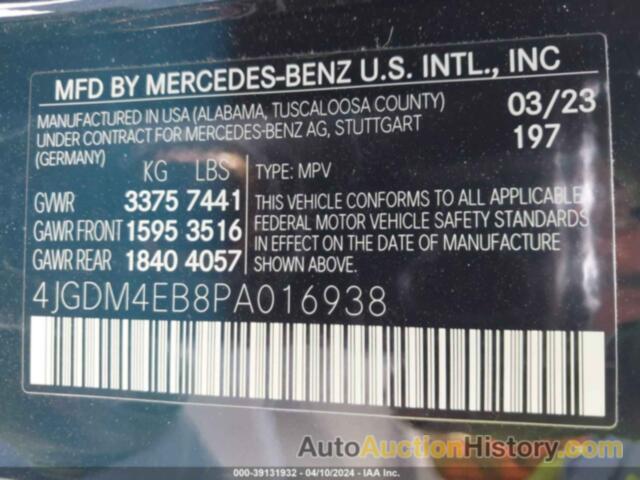 MERCEDES-BENZ EQS SUV 580 4MATIC, 4JGDM4EB8PA016938