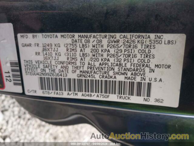 TOYOTA TACOMA BASE V6, 5TEUU42N99Z616413