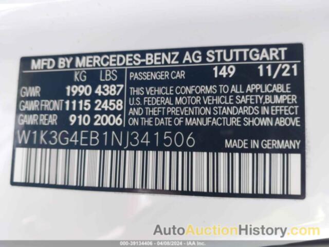 MERCEDES-BENZ A 220, W1K3G4EB1NJ341506