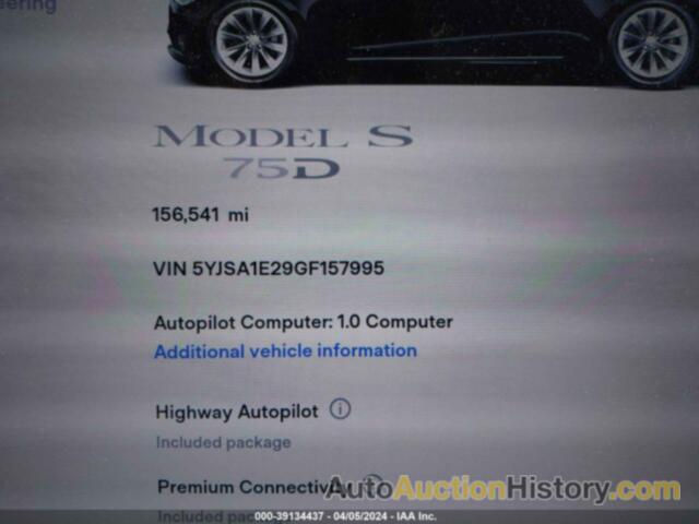 TESLA MODEL S 60D/70D/75D/85D/90D, 5YJSA1E29GF157995