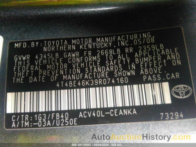 TOYOTA CAMRY LE, 4T4BE46K39R074160