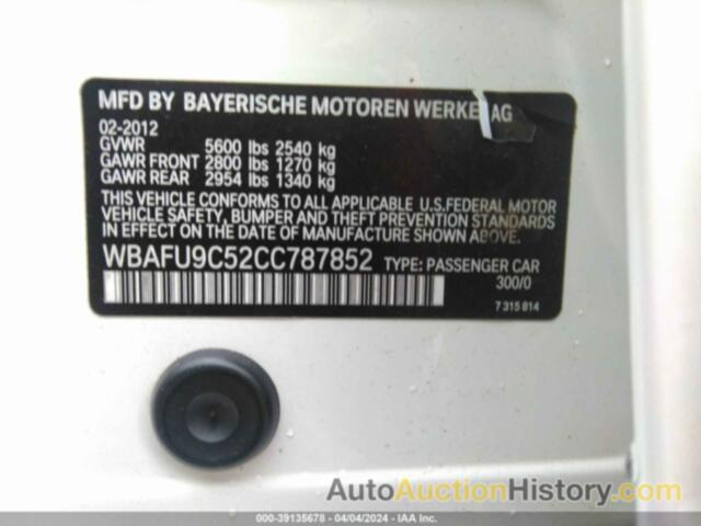 BMW 550I XDRIVE, WBAFU9C52CC787852