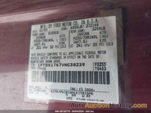 FORD F-150 LARIAT/STANDARD/XL/XLT, 1FTDX1767VNC38239