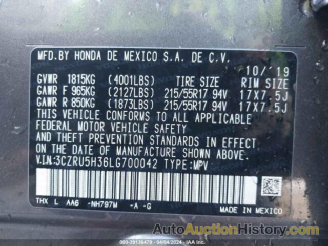 HONDA HR-V 2WD LX, 3CZRU5H36LG700042