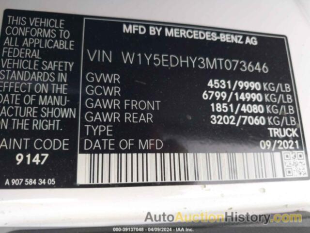 MERCEDES-BENZ SPRINTER 3500 HIGH ROOF V6, W1Y5EDHY3MT073646