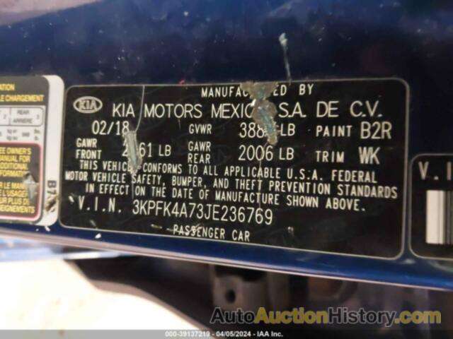 KIA FORTE LX, 3KPFK4A73JE236769