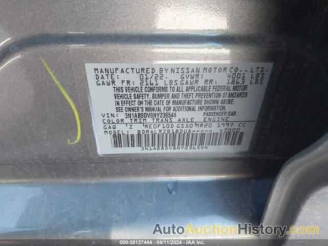 NISSAN SENTRA SR, 3N1AB8DV8NY236544