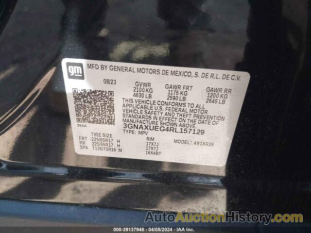 CHEVROLET EQUINOX AWD LT, 3GNAXUEG4RL157129