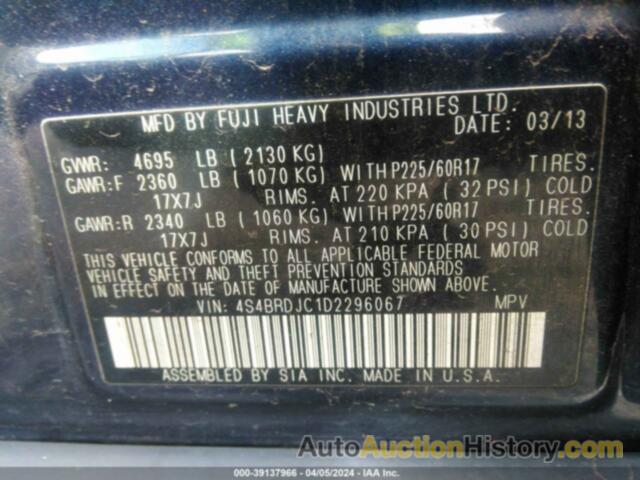 SUBARU OUTBACK 3.6R LIMITED, 4S4BRDJC1D2296067