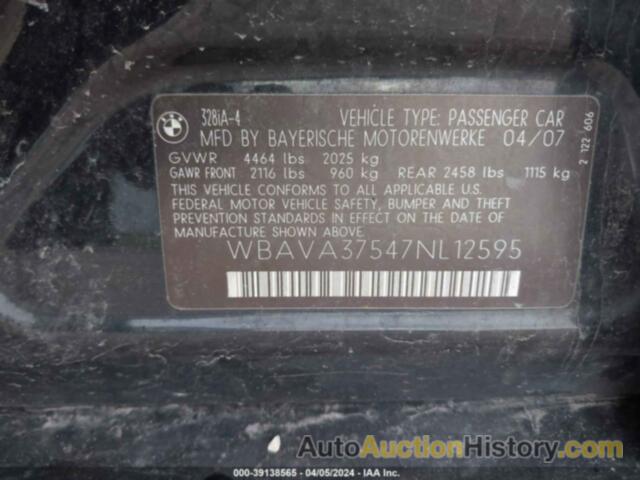 BMW 328 I, WBAVA37547NL12595