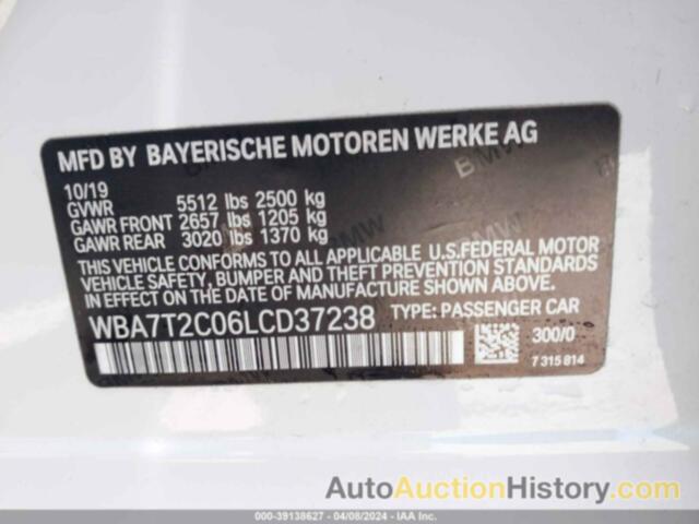 BMW 740I, WBA7T2C06LCD37238