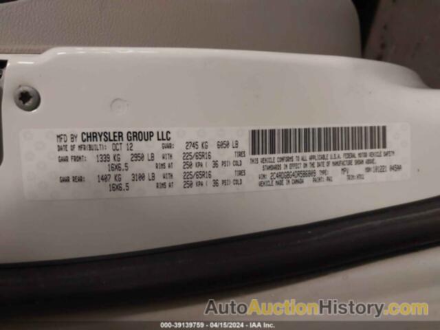 DODGE GRAND CARAVAN AMERICAN VALUE PKG, 2C4RDGBG4DR586809