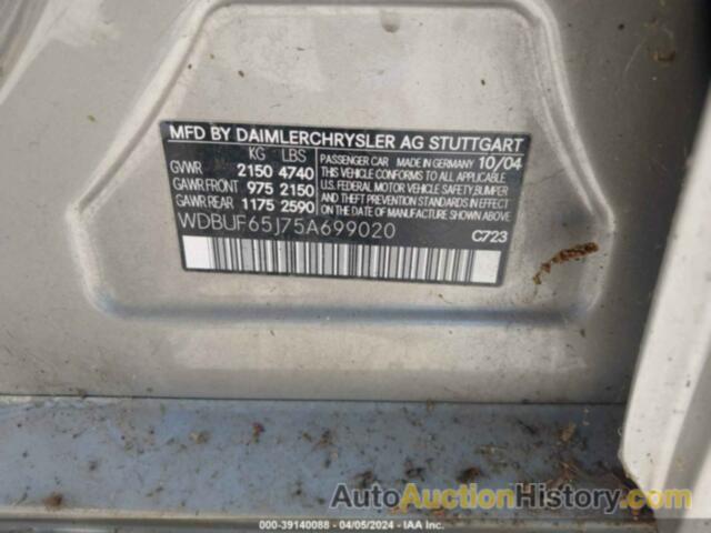 MERCEDES-BENZ E 320, WDBUF65J75A699020